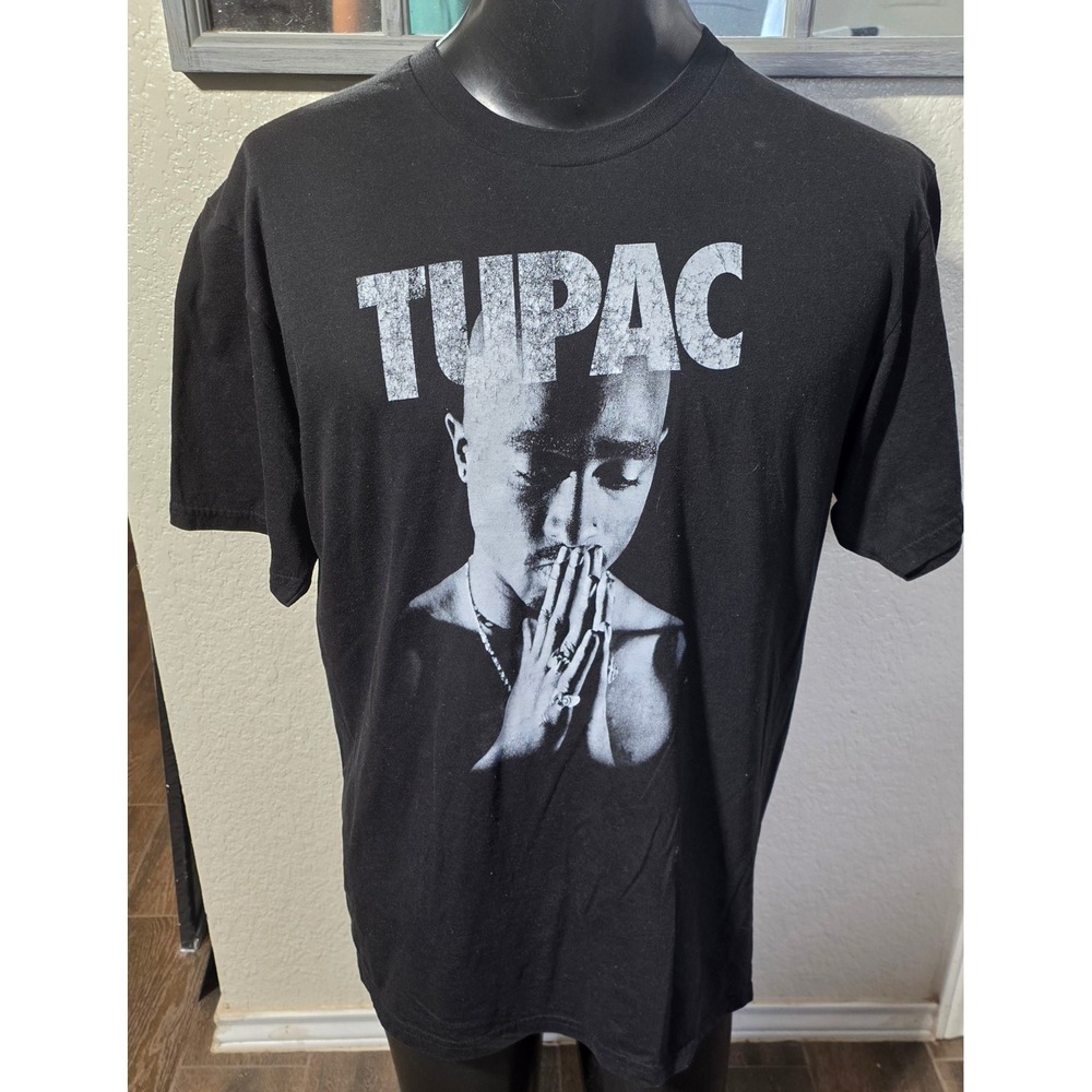 Tupac Shakur Graphic T-Shirt Mens XL Black 2Pac Rap Tee Hip Hop Streetwear